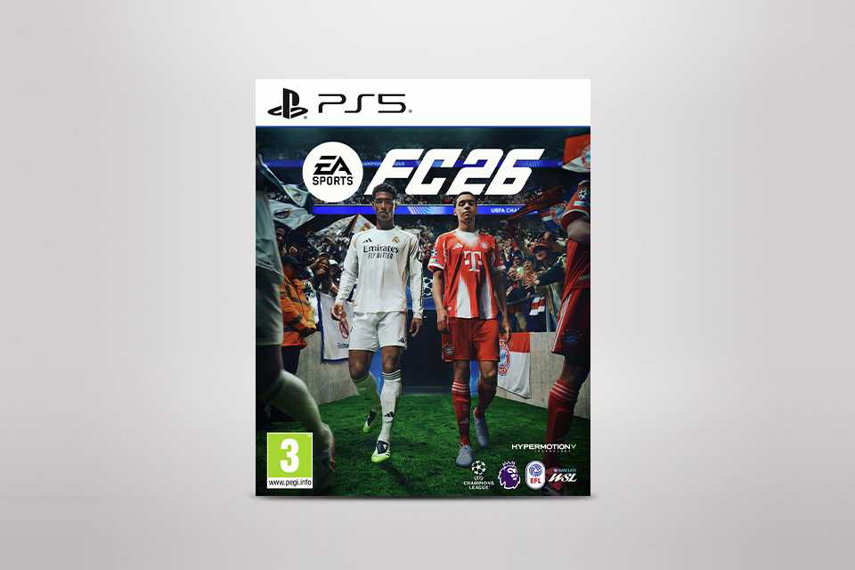 Save 50% on EA FC 26 PS5. When bought with selected PS5 consoles.