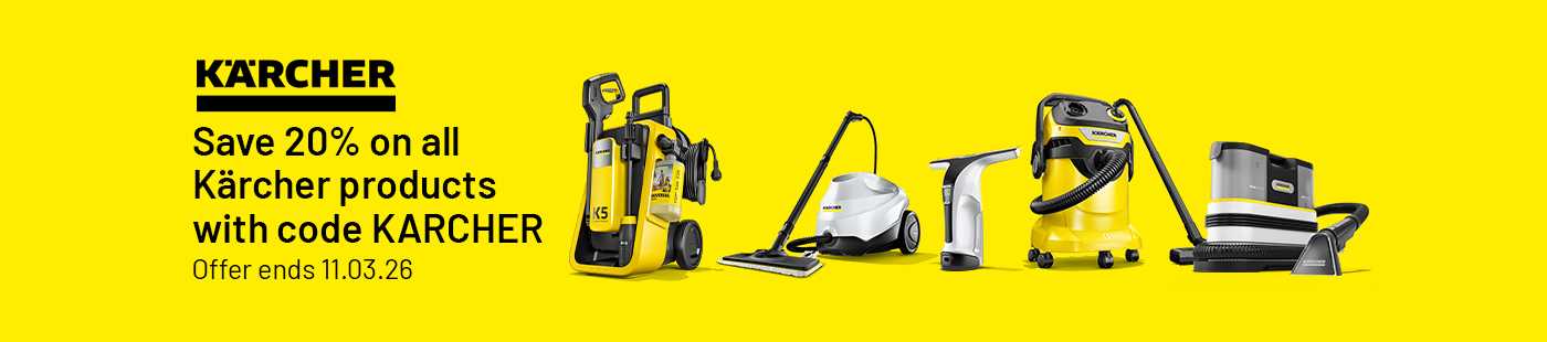Karcher. Save 20% on all Karcher products with code KARCHER. Offer ends 11.03.26.