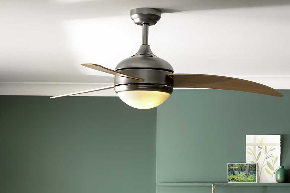 Argos Home Anders Wooden 3 Arm Remote Control Ceiling Fan.