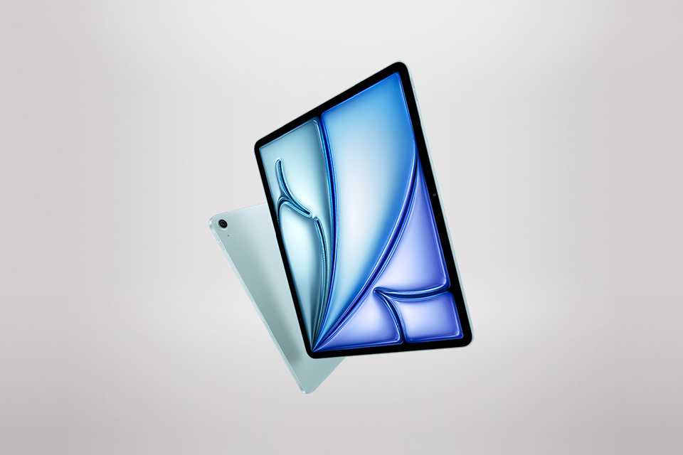 iPad Air. Now supercharged by M4. Built for Apple Intelligence. iPad Air, now supercharged by the Apple M4 chip. Powerfully capable and affordable. It features a stunning Liquid Retina display, a 12MP Center Stage front camera for great video calls, iPadOS, and blazing-fast Wi-Fi 72 and 5G.3 And it works with Apple Pencil Pro, Magic Keyboard for iPad Air and more, so you can multitask, study, work, play and create with ease.