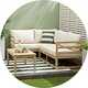 Habitat Evissa 5 Seater Wooden Garden Corner Sofa Set.