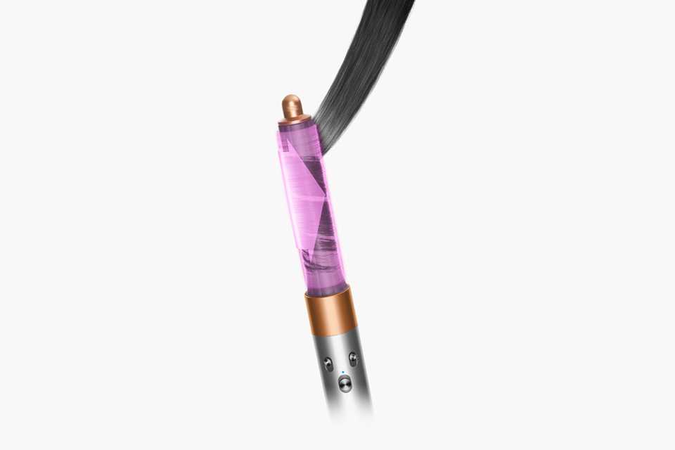 A close up of the Dyson Airwrap barrel.
