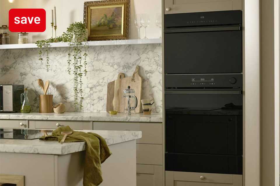 Shop 50% off installation on selected large cooking appliances.