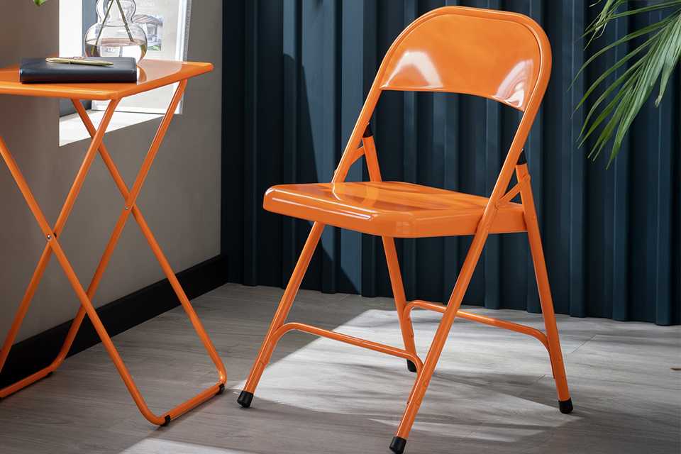 Habitat Macadam Metal Folding Chair - Orange.