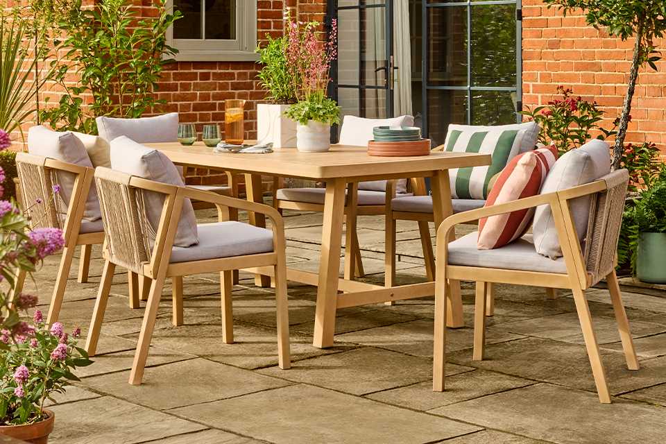 wooden garden furniture set