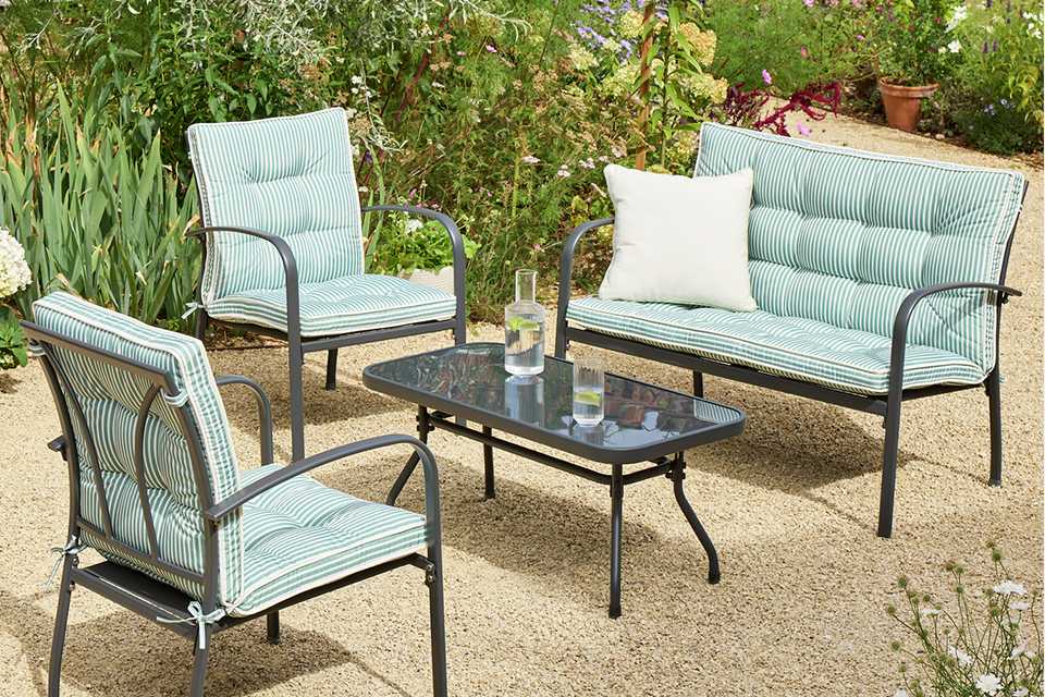 Argos Home Classic 4 Seater Garden Sofa Set - Metal.