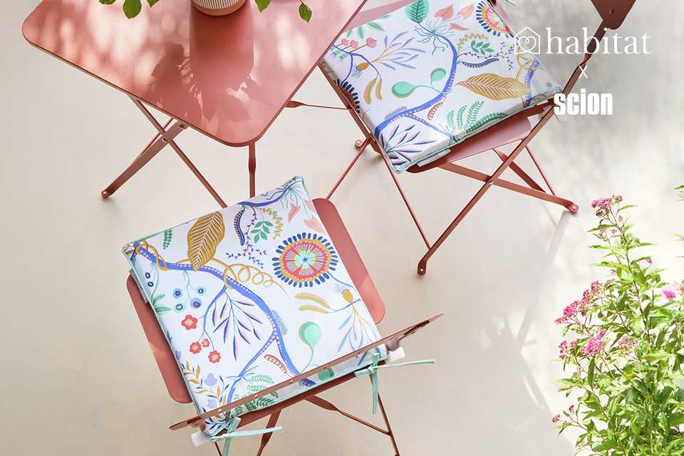 Habitat x Scion Pack of 2 Jackfruit Garden Seat Cushion.