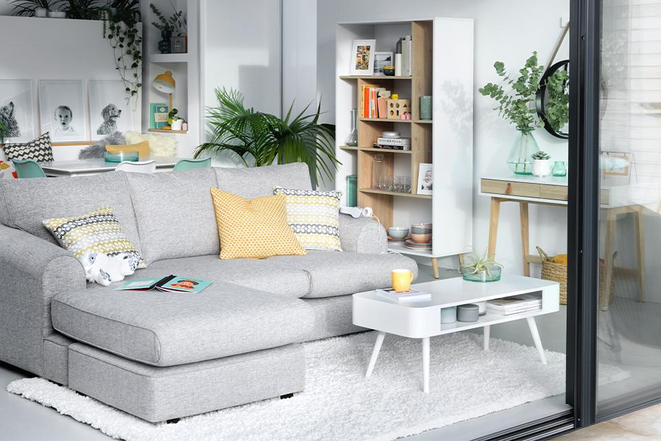 Open plan living space.