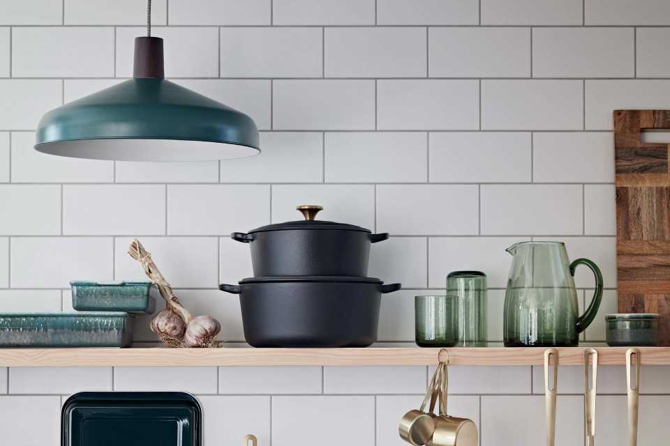 Celing light hanging in kitchen.