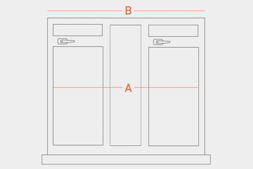 Diagram showing how to measure curtain width.