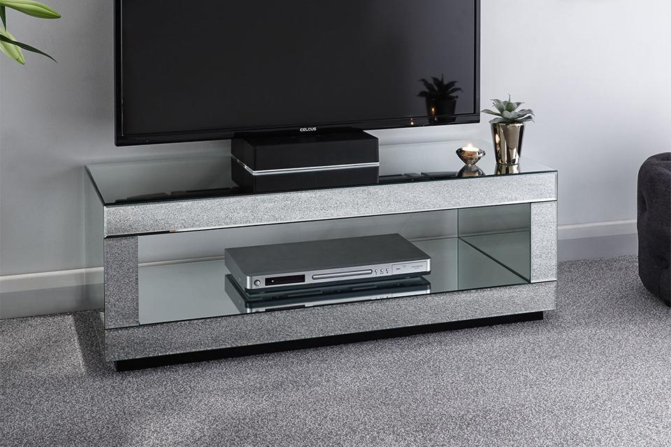 Mirrored TV units.