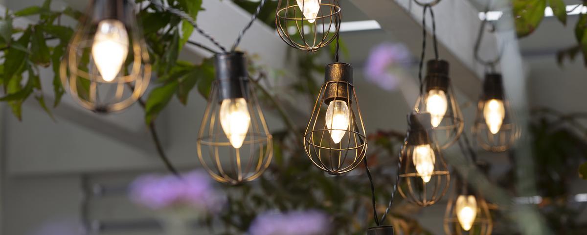 Image of large bulb outdoor string lights.