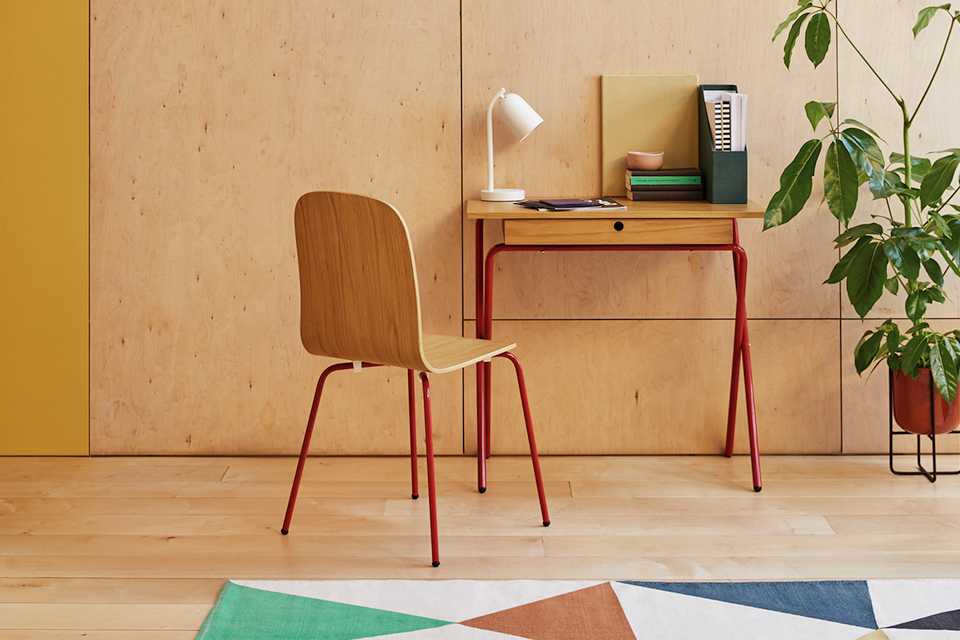 Wooden consile desk.