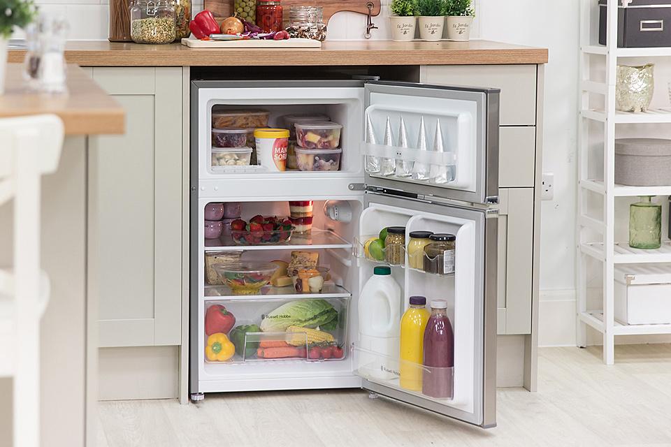 Russell Hobbs under counter fridge freezer.