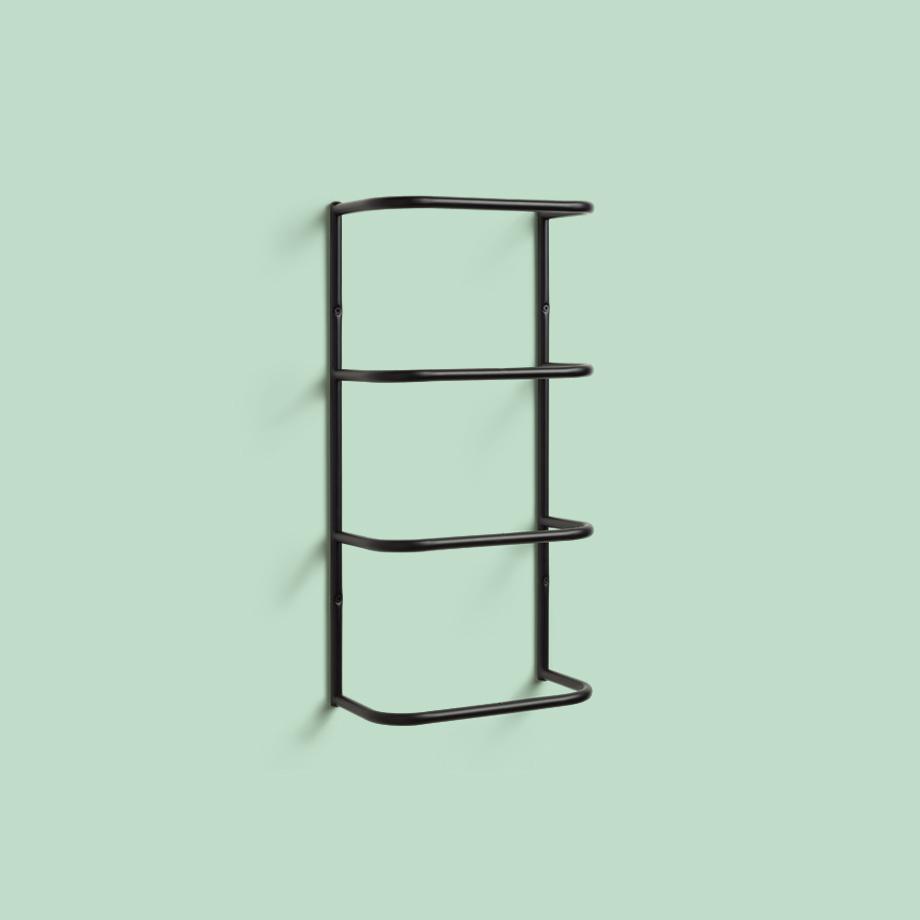 Habitat Wall Mountable Towel Holder - Matt Black.