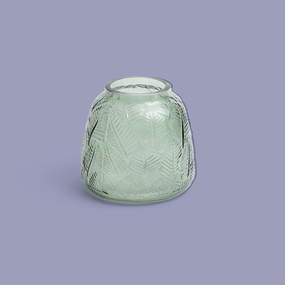 A textured light green glass vase.