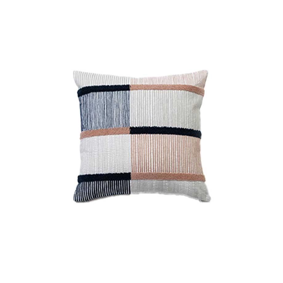 Argos Home Skandi cushion in pink, navy and white.