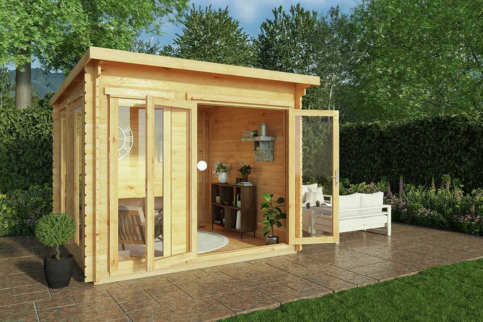 Mercia 3m x 3m studio pent log cabin.