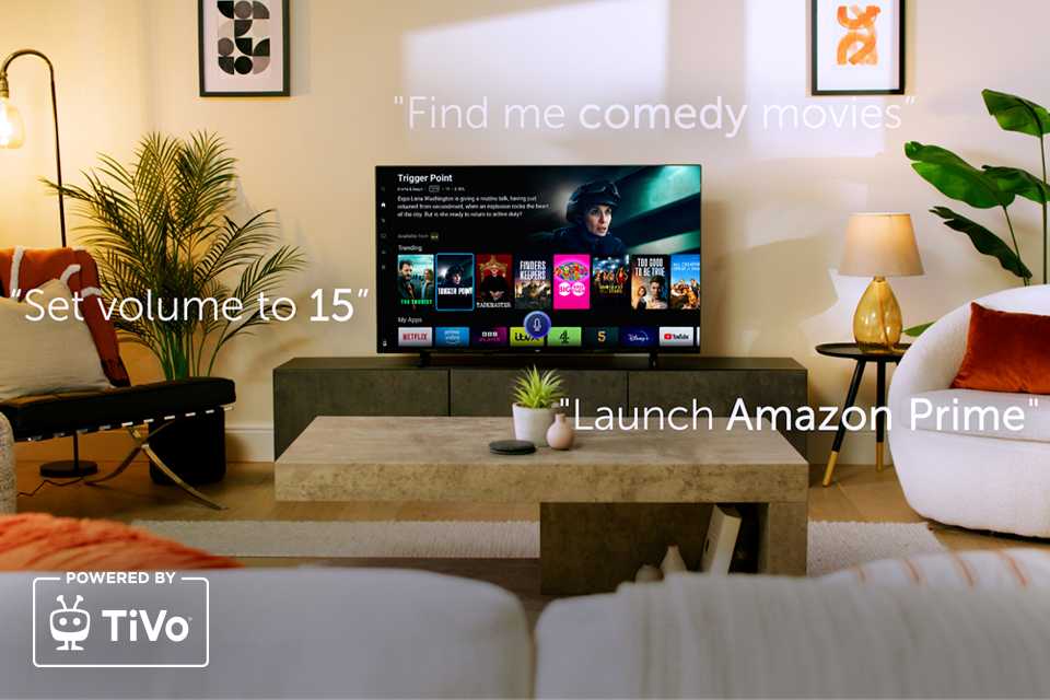 Bush TiVo® TV in a living room setup.