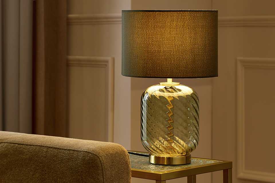 Argos Home Swirl Glass Table Lamp - Green.