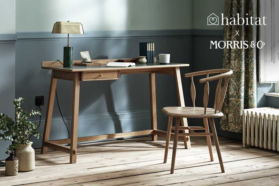 Habitat x Morris & Co. Canterbury Oak Office Desk.