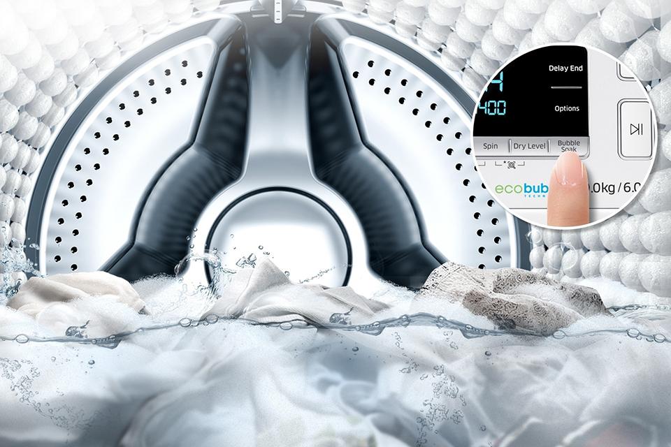 Inside of a washing machine.