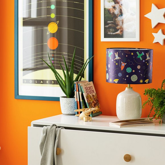 Space-themed kid's room.