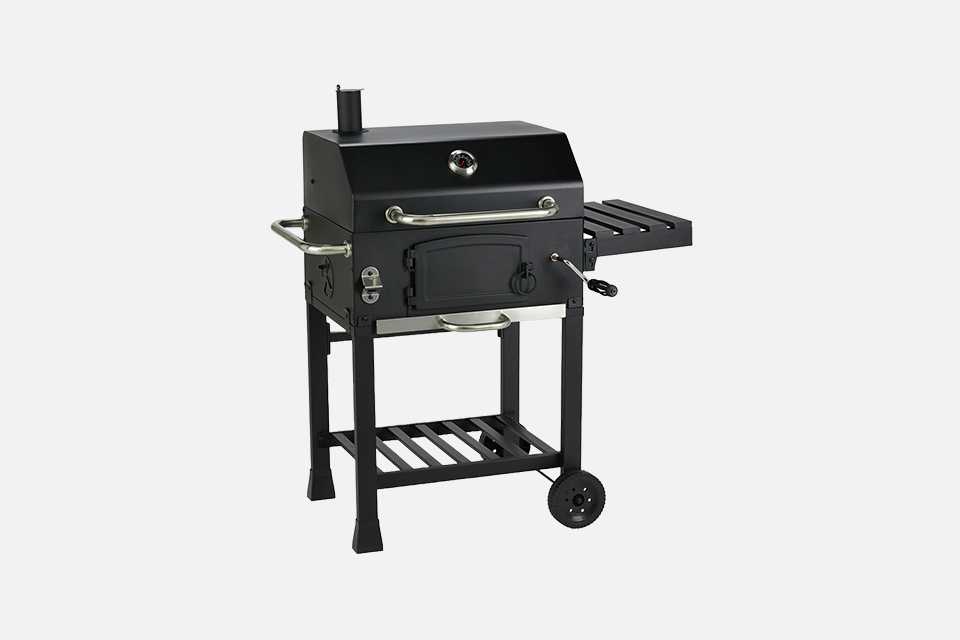 An Argos Home trolley charcoal BBQ.