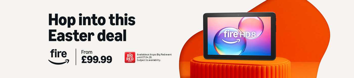 The Big Red Event. Amazon Fire. Hop into this Easter deal. From £99.99.