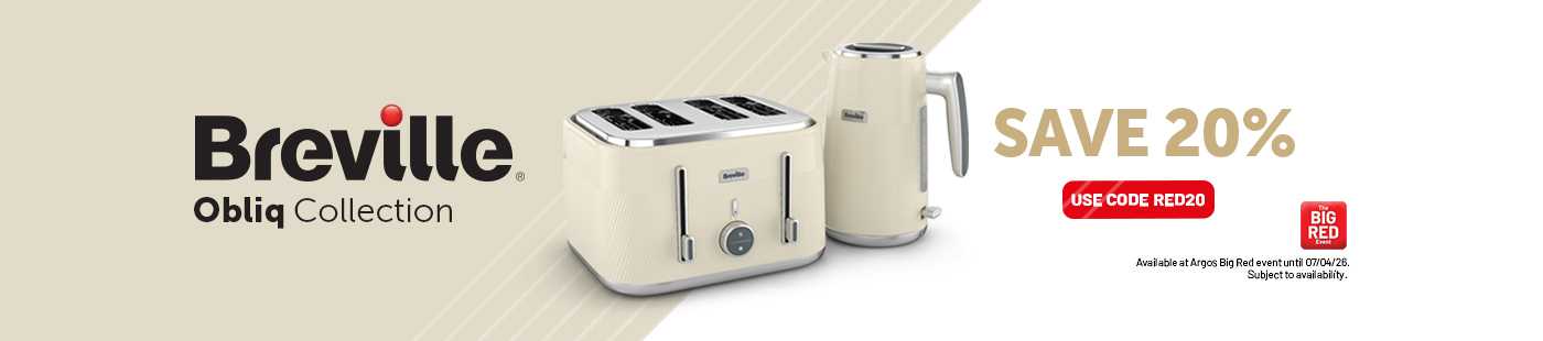 The Big Red Event. Breville. Obliq collection. Save 20%. Use code RED20.