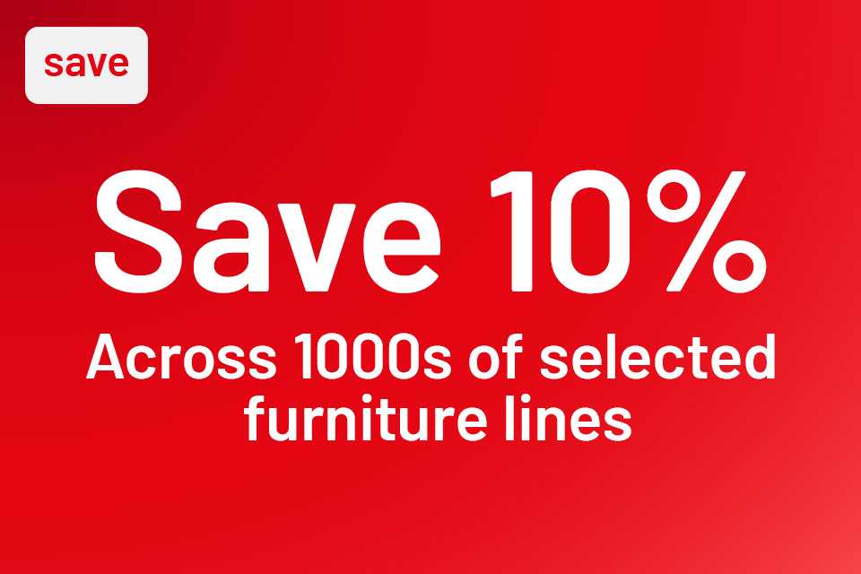 Save 10% off 1000's of furniture lines using code TAKE10 when you spend over £500.