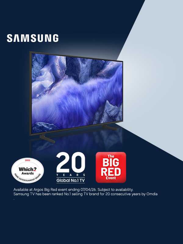 The Big Red Event. Save up to 10% on selected Samsung TVs using code RED10.