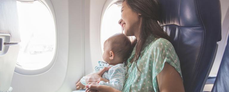 Travelling with baby by plane and train.