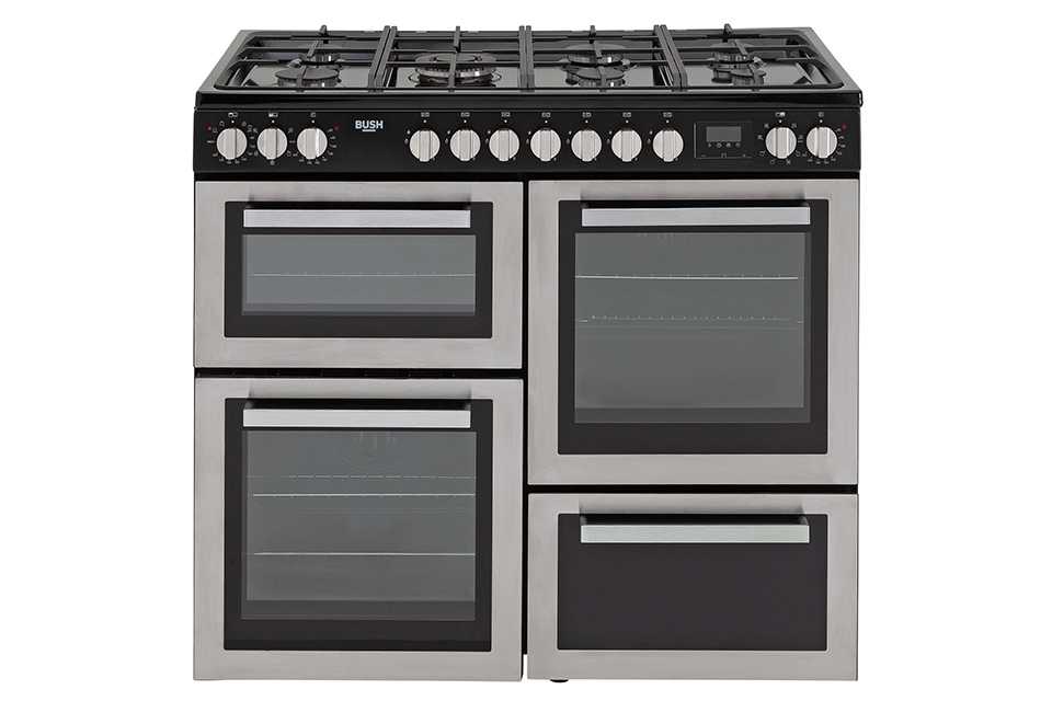 A Bush black dual fuel range cooker.