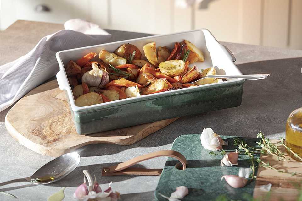 Oven to tableware.