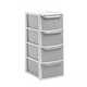 Plastic drawers.