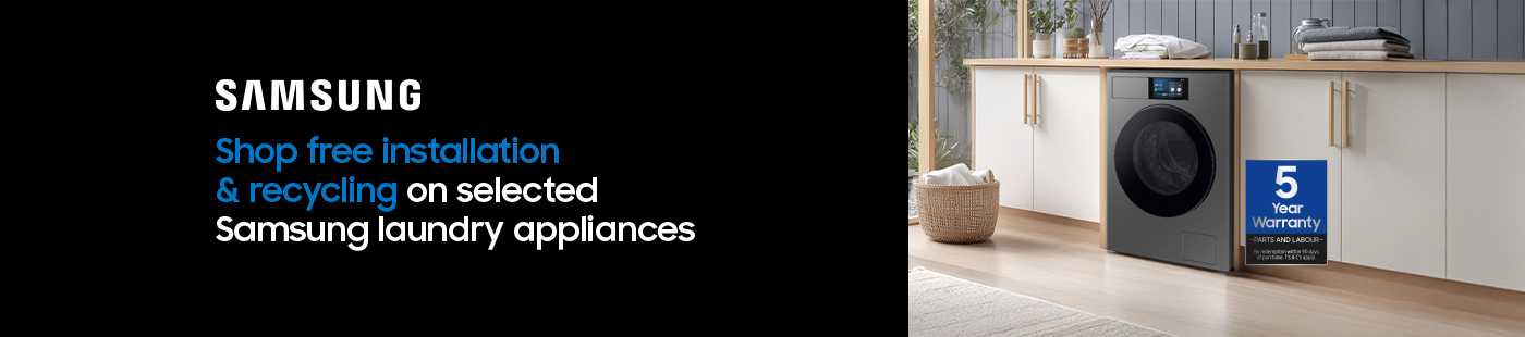 Samsung. Shop free installation & recycling on selected Samsung laundry appliances.