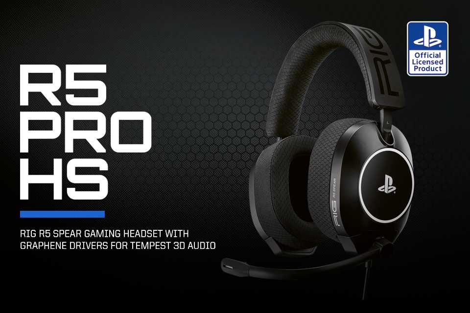 Nacon R5 PRO HS. Rig R5 Spear gaming headset with graphene drivers for tempest 3D audio.