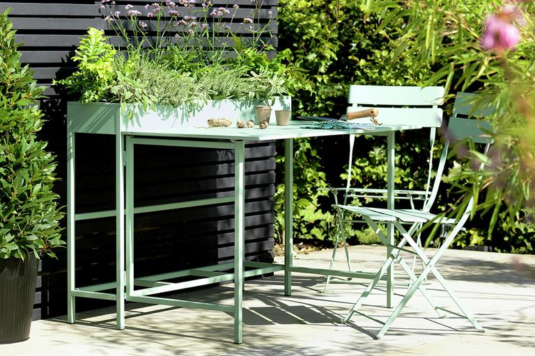 Mint green bistro set.