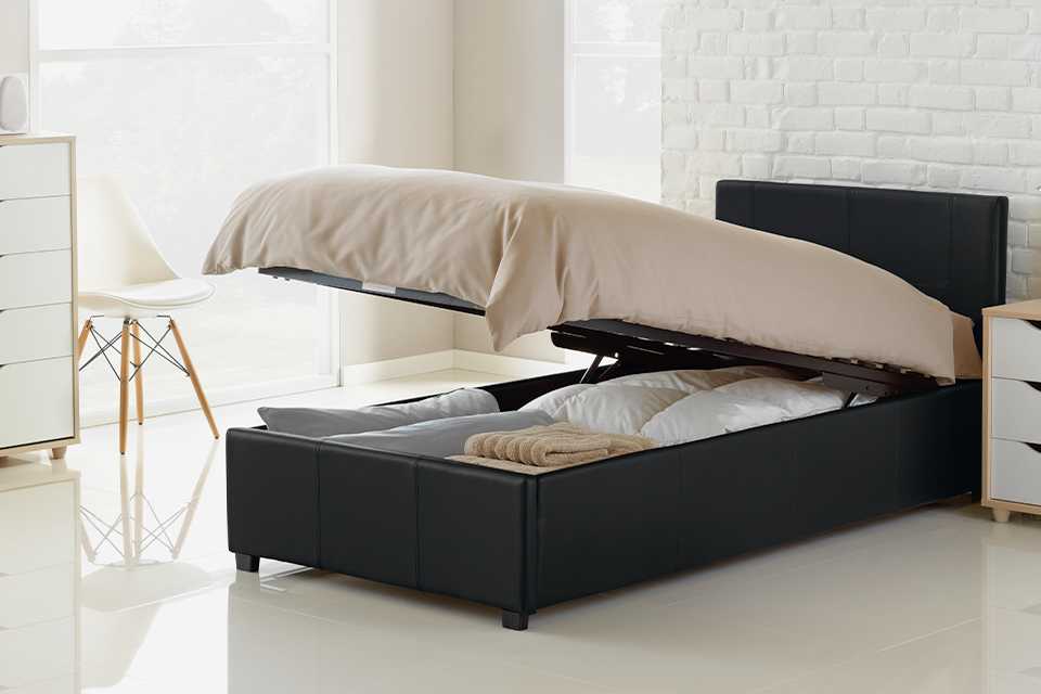 Single ottoman storage bed.
