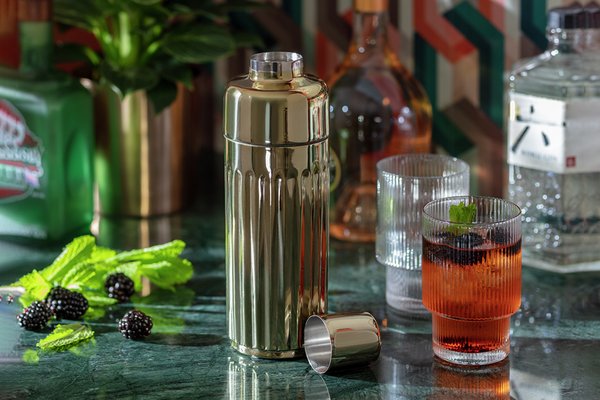 Habitat gold tone cocktail shaker.