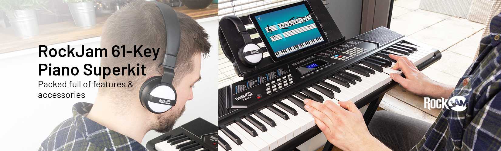 RockJam 61-key piano superkit. Packed full of features & accessories.