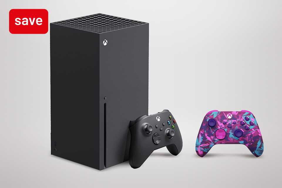 Buy a selected Xbox console. And get £10 off selected Xbox controllers.
