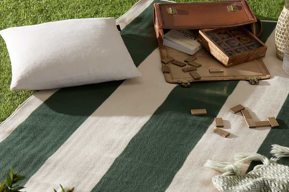 Habitat Luxe Striped Picnic Rug.