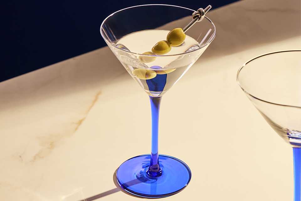 Habitat Blue Stem Set of 4 Martini Glasses.