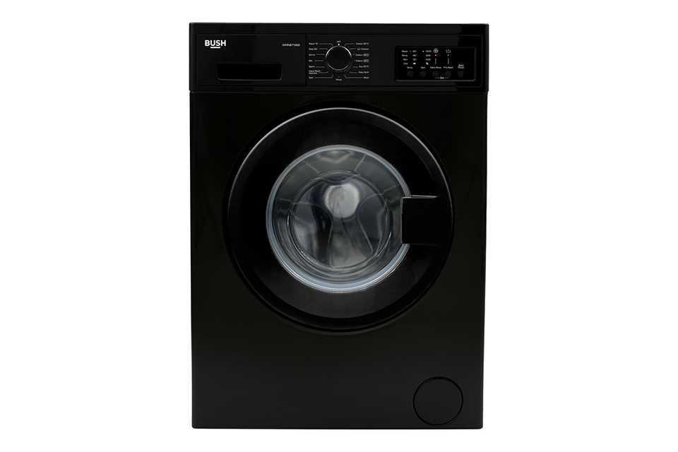 A Bush 7kg washing machine in black colour.