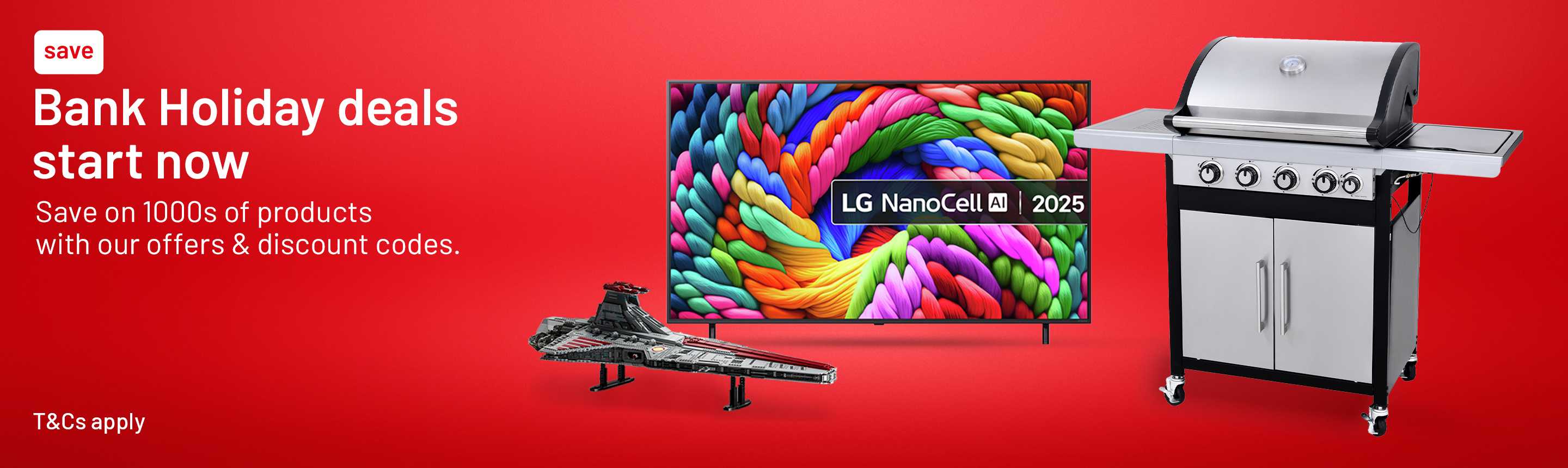 Bank Holiday offers. Save on 1000s of products with our offers & discount codes. T&Cs apply.