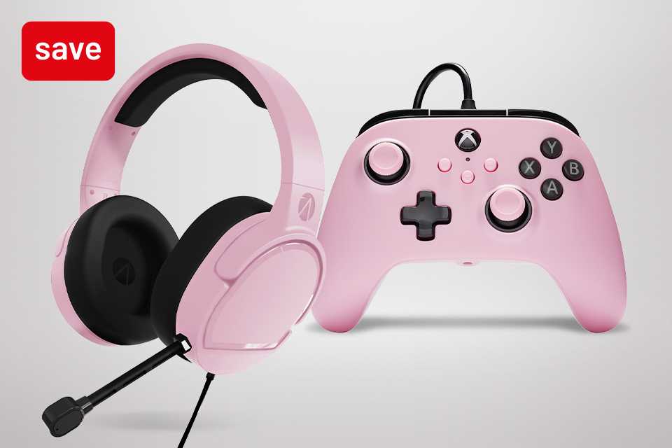 Buy the Blush Pink PowerA Xbox wired controller and matching Stealth panther gaming headset for only £35.