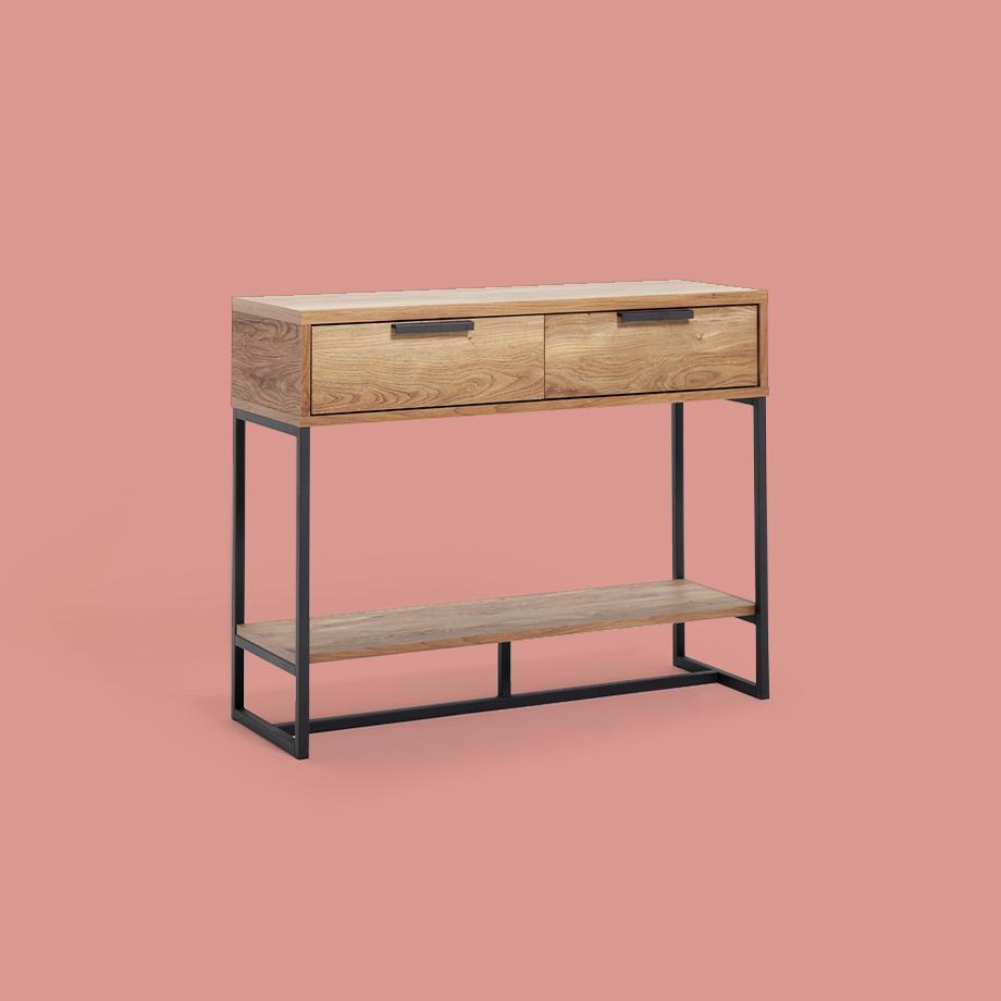 Oak console table.