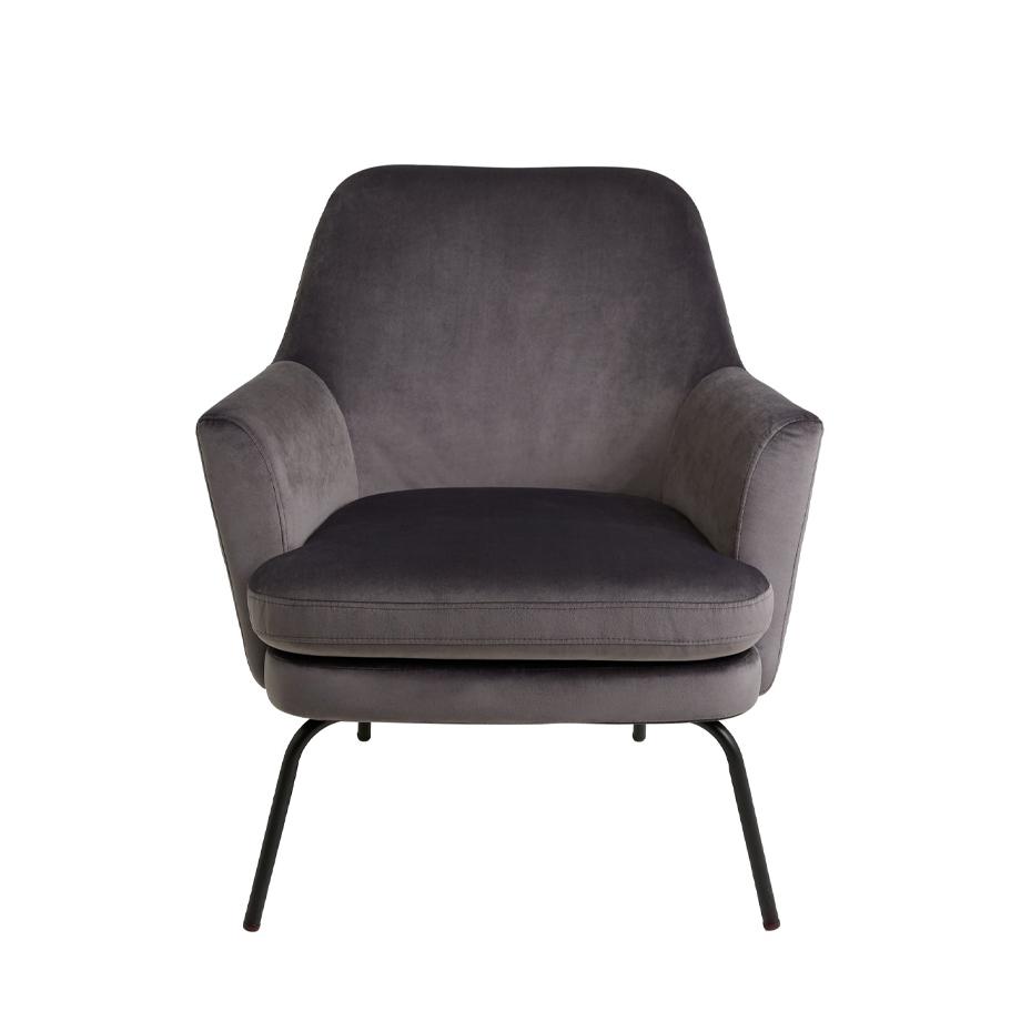 Habitat celine velvet accent chair - grey.